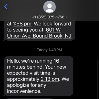 AFC Urgent Care Bound Brook - Text I got 15 min before, as I was walking out the door. - Urgent Care Near Me - Bound Brook, New Jersey