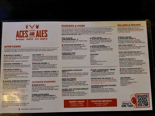 Menu photo 2 Aces & Ales Las Vegas, NV