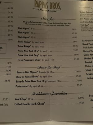 Menu photo 8 Pappas Bros. Steakhouse Houston, TX