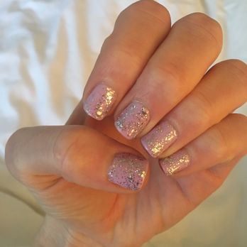 Yo Yo Spa - Shellac/gel light purple with sparkly top coat! - Nail Salons Near Me - New York, New York