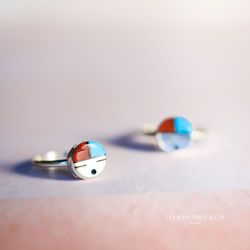 Sun face ring Zuni hand made Native American jewelry