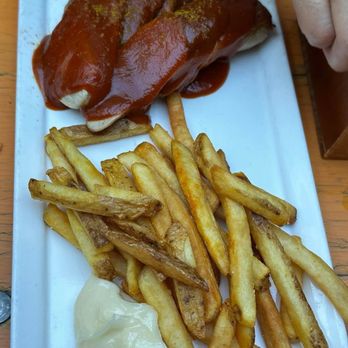 Ludwig's Biergarten - Curry Wurst with Fries Specialty - German Near Me - Mountain View, California Ludwig's Biergarten - Curry Wurst with Fries Specialty - German Near Me - Mountain View, California