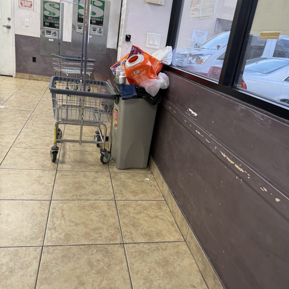 Trash bins are not emptied regularly.