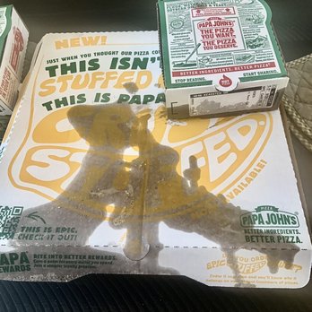 Papa Johns Pizza - Gross grease drenched pizza box with lukewarm pizza inside. - Pizza Near Me - Fountain, Colorado Papa Johns Pizza - Gross grease drenched pizza box with lukewarm pizza inside. - Pizza Near Me - Fountain, Colorado