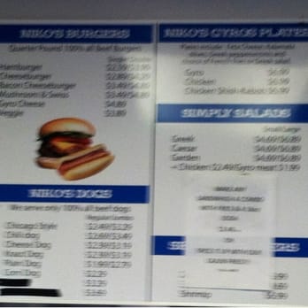 Nikos Gyros - a menu for a fast food restaurant - Greek Near Me - Appleton, Wisconsin Nikos Gyros - a menu for a fast food restaurant - Greek Near Me - Appleton, Wisconsin