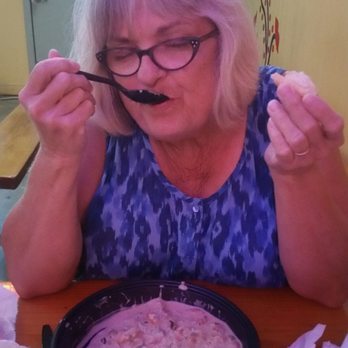 Darwell's Cafe - Yes, she is enjoying her Crawfish Etufee... - Salad Near Me - Long Beach, Mississippi