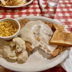 Clear Springs Restaurant - Chicken Fried Pork- Hubby couldn't wait to take a bite before I snapped the picture
