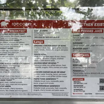 Raccoon Coffee - Menu - Coffee & Tea Near Me - Miami, Florida Raccoon Coffee - Menu - Coffee & Tea Near Me - Miami, Florida