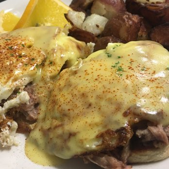 Scramblers Cafe - Kuala pork Benedict. The deep fried potatoes complimented well. Pork was tender. - Breakfast & Brunch Near Me - Norco, California