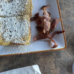 Bacon very burnt and not even a full strip.