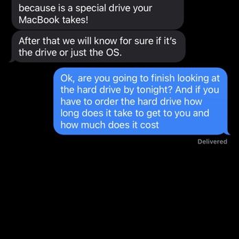 Beyond Computer Repair - See how I have to ask all the questions. Notice the text is at almost 6:30 pm and they close at 7 pm. - IT Services & Computer Repair Near Me - Arlington, Texas