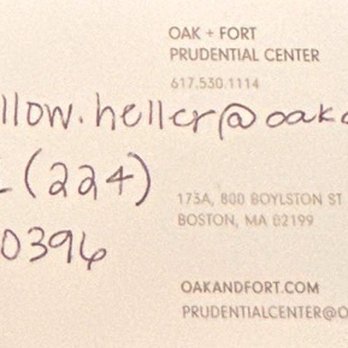 Oak And Fort - The Card from the manger Willow, told me to email her about the awful experience I had, then she never responded. - Accessories Near Me - Boston, Massachusetts Oak And Fort - The Card from the manger Willow, told me to email her about the awful experience I had, then she never responded. - Accessories Near Me - Boston, Massachusetts