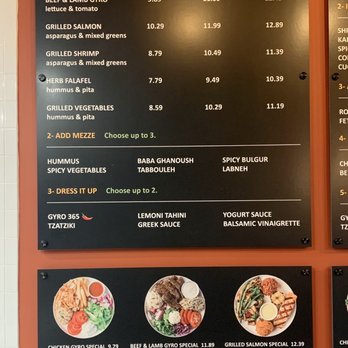Gyro 365 - Menu 9/9/2021 - Mediterranean Near Me - Jacksonville, Florida