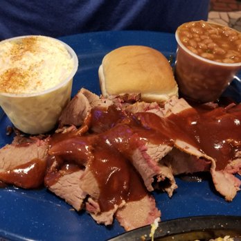 Central BBQ - Brisket, potato salad, and bbq beans. Sides aren't good, but the meat was tasty! - Barbeque Near Me - Memphis, Tennessee Central BBQ - Brisket, potato salad, and bbq beans. Sides aren't good, but the meat was tasty! - Barbeque Near Me - Memphis, Tennessee
