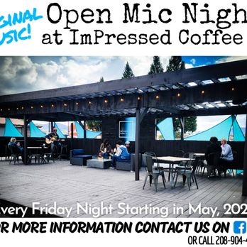 ImPressed Coffee - Open Mic Night every Friday starting in May 2022 - Coffee & Tea Near Me - Chubbuck, Idaho ImPressed Coffee - Open Mic Night every Friday starting in May 2022 - Coffee & Tea Near Me - Chubbuck, Idaho