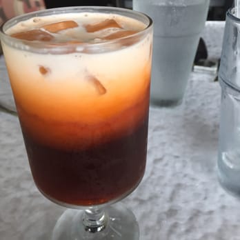 Maile's Thai Bistro - Thai iced tea! On the house. Happy anniversary to us! - Thai Near Me - Honolulu, Hawaii
