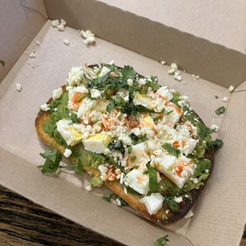 St. Elmo's Coffee Pub - Avocado toast with little old avocado but lots of white weird cheese - Bakeries Near Me - Alexandria, Virginia St. Elmo's Coffee Pub - Avocado toast with little old avocado but lots of white weird cheese - Bakeries Near Me - Alexandria, Virginia