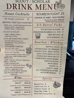 Menu photo 8 Scout & Scholar Brewing Bardstown, KY Menu photo 8 Scout & Scholar Brewing Bardstown, KY