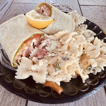 SmacNally's - Wrap with pasta salad - Seafood Near Me - Ocracoke, North Carolina