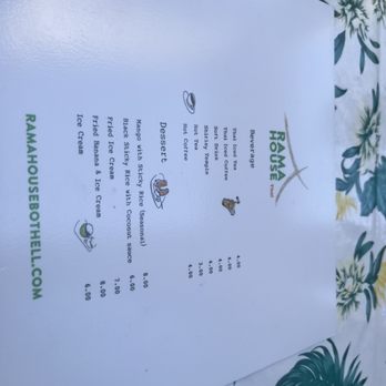 Rama House - a menu on a table - Thai Near Me - Bothell, Washington Rama House - a menu on a table - Thai Near Me - Bothell, Washington