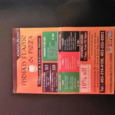 Menu photo 2 Indian Flame & Pizza Red Deer, AB