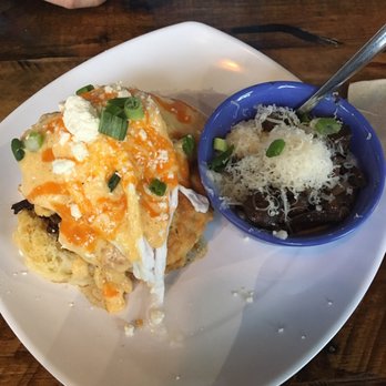 Biscuit Head - Brisket Biscuit with Mushroom Grits - Breakfast & Brunch Near Me - Greenville, South Carolina