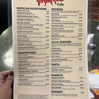 Virgin River Cafe - Menu - Cafes Near Me - Mesquite, Nevada