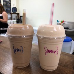 Hometown Hub - Coffee flavored smoothie and Fruity Pebbles flavored smoothie