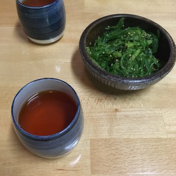 Momo Sushi - Tea and seaweed salad - Japanese Near Me - Ann Arbor, Michigan