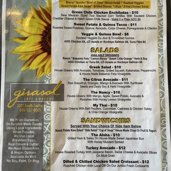 Girasol Cafe and Bakery - Menu - Bakeries Near Me - Amarillo, Texas Girasol Cafe and Bakery - Menu - Bakeries Near Me - Amarillo, Texas