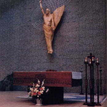 Divine Providence - The beautiful Statue that hangs behind the priest. - Churches Near Me - Westchester, Illinois Divine Providence - The beautiful Statue that hangs behind the priest. - Churches Near Me - Westchester, Illinois