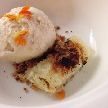 Prubechu - coconut ice cream with rock salt, oats and hazelnut bottom and coconut tapioca. SO good!! - Guamanian Near Me - San Francisco, California