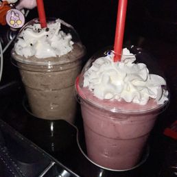 Large Berry Wild Smoothie & Large Cookies and Cream Smoothie. Large Berry Wild Smoothie & Large Cookies and Cream Smoothie.