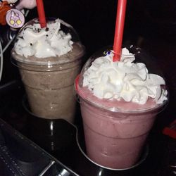 Fruit Avenue - Large Berry Wild Smoothie & Large Cookies and Cream Smoothie.