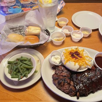 Texas Roadhouse - My repeat, ribs, filet, seasoned green beans and loaded mashed potatoes. - Steakhouses Near Me - Katy, Texas