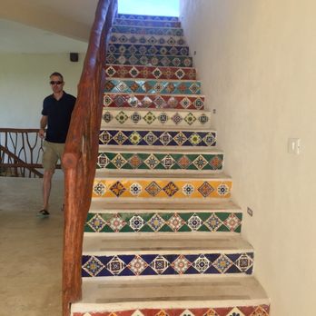 Spirit Holbox - Beautiful Mexican tile stairwell - Hotels Near Me - Holbox, ROO