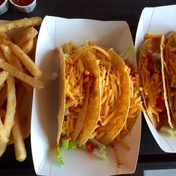 Jose Joe's - Taco Tuesday! Six hard shell ground chicken tacos, side of battered fries. Love it! $1 each. - Burgers Near Me - Hilton, New York Jose Joe's - Taco Tuesday! Six hard shell ground chicken tacos, side of battered fries. Love it! $1 each. - Burgers Near Me - Hilton, New York
