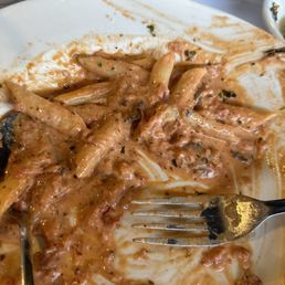 Forgot to take the picture first but the Penne with Shrimp was amazing. Bread fresh out of the oven was delicious! Forgot to take the picture first but the Penne with Shrimp was amazing. Bread fresh out of the oven was delicious!