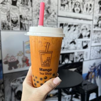 Manga Tea Shop - Thai tea with regular boba - Bubble Tea Near Me - Tampa, Florida Manga Tea Shop - Thai tea with regular boba - Bubble Tea Near Me - Tampa, Florida