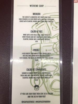 Menu photo 2 Acapulco Taqueria Tampa, FL Menu photo 2 Acapulco Taqueria Tampa, FL