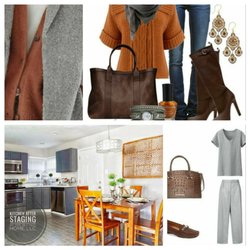 The Refined Home by Victoria - Wear To Ware Wednesday: The mix of warm wood tones plays beautifully with cool, modern greys both in fashion and home design