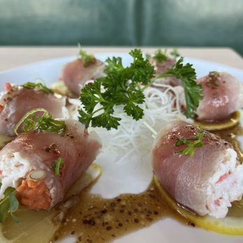 Ozen - Albacore Wrap, way too much dressing - Ramen Near Me - Rancho Cucamonga, California Ozen - Albacore Wrap, way too much dressing - Ramen Near Me - Rancho Cucamonga, California