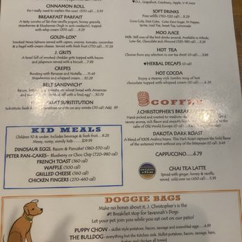 J Christopher's - Beverage Menu - New American Near Me - Savannah, Georgia