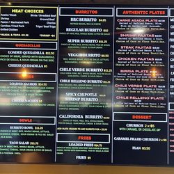 Guadalajara Taqueria - Menu as of 4/2023