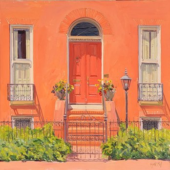 Crystal Moll Gallery - 2023 painting created during Paint Annapolis. Title 'Favorite colors'. This oil is 16x16" - Art Galleries Near Me - Baltimore, Maryland