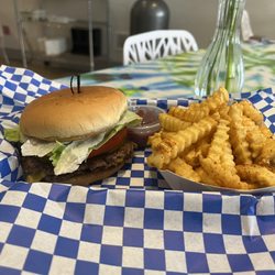 Dancing Dog Ice Cream Cafe - Dandy Smashed Burger & Seasoned Fries!!!
