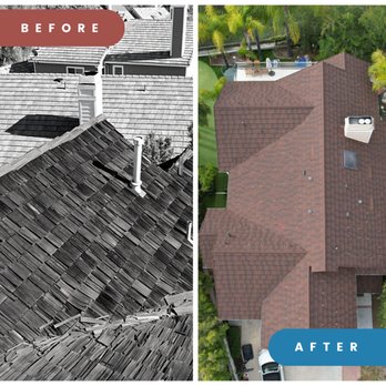 McCormack Roofing, Construction & Energy Solutions - Before and after transformation! Say goodbye to an old, worn out roof and hello to a sleek and durable stone coated steel roof. - Roofing Near Me - Irvine, California McCormack Roofing, Construction & Energy Solutions - Before and after transformation! Say goodbye to an old, worn out roof and hello to a sleek and durable stone coated steel roof. - Roofing Near Me - Irvine, California