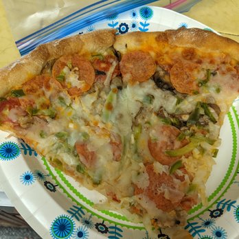 Aroma Pizza - Two slices of Monster Pizza (large pizza $21.75 prior to tax) - Pizza Near Me - Chino Valley, Arizona Aroma Pizza - Two slices of Monster Pizza (large pizza $21.75 prior to tax) - Pizza Near Me - Chino Valley, Arizona