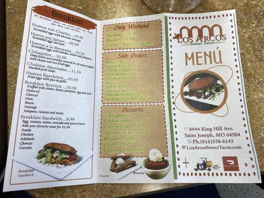 Menu photo 2 Los Arcos Street Tacos Saint Joseph, MO