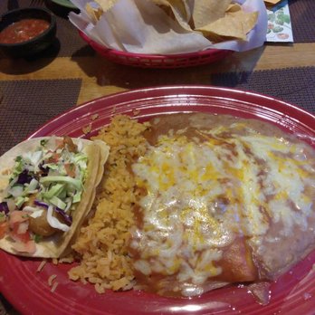 El Toro Bronco - Cheese enchiladas and fish taco combo. - Mexican Near Me - Lompoc, California El Toro Bronco - Cheese enchiladas and fish taco combo. - Mexican Near Me - Lompoc, California